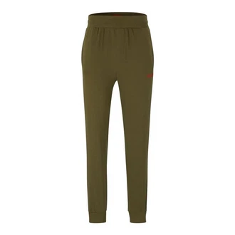 HUGO Loungehose Labelled Pants Khaki/Dunkelgrün