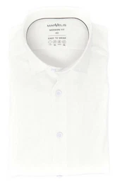Businesshemd Easy To Wear Hemd - Modern Fit - Langarm - Einfarbig - Wollwei mit Kontrastknpfen