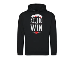 Youth Designz Kapuzenpullover All I Do Is Win Herren Hoodie Schwarz/Rosa/Rot/Grau