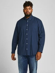 Jack & Jones Plus Langarmhemd Oxford navy