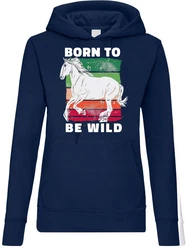 Youth Designz Kapuzenpullover Born To Be Wild Damen Hoodie Dunkelblau/Blau/Rot