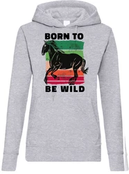 Youth Designz Kapuzenpullover Born To Be Wild Damen Hoodie Braun/Beige/Mischfarben/Grau/Dunkelgrau/Dunkelgrün