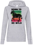 Youth Designz Kapuzenpullover Born To Be Wild Damen Hoodie Braun/Beige/Mischfarben/Grau/Dunkelgrau/Dunkelgrün