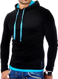 Sweatshirt Herren Kapuzen Sweatshirt RS-1003 (1-tlg) Kapuzensweatshirt Layer-Look