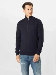SELECTED HOMME Rundhalspullover Berg marine