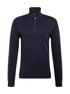 SELECTED HOMME Rundhalspullover Berg Dunkelblau/Blau