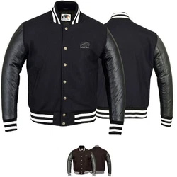 German Wear Collegejacke CJ002 Schwarz/Dunkelbraun/Dunkelgrün