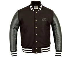 German Wear Collegejacke CJ002 Schwarz/Dunkelbraun/Dunkelgrün