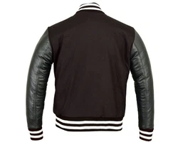 German Wear Collegejacke CJ002 Schwarz/Dunkelbraun/Dunkelgrün