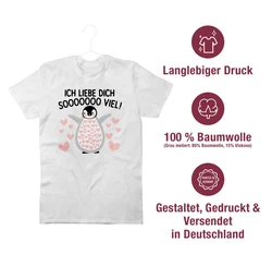 Shirtracer T-Shirt Ich liebe dich SOOOO viel Pinguin Creme/Grau/Braun/Beige/Grün
