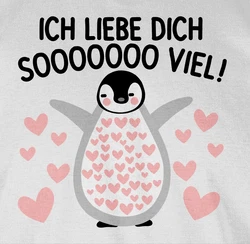 Shirtracer T-Shirt Ich liebe dich SOOOO viel Pinguin Creme/Grau/Braun/Beige/Grün