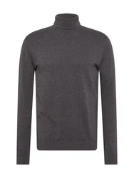 SELECTED HOMME Strickpullover SLHBERG ROLL NECK Dunkelgrau/Grau