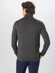 SELECTED HOMME Strickpullover SLHBERG ROLL NECK Dunkelgrau/Grau