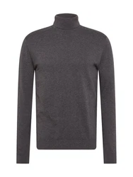SELECTED HOMME Strickpullover SLHBERG ROLL NECK Dunkelgrau/Grau