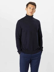 SELECTED HOMME Pullover SLHBerg ROLL NECK Dunkelblau