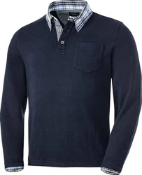 HENSON&HENSON V-Ausschnitt Pullover Dunkelblau/Blau/Hellblau