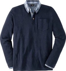 HENSON&HENSON V-Ausschnitt Pullover Dunkelblau/Blau/Hellblau