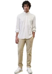 Marc O'Polo Hemd (OCS) Businesshemd Khaki/Beige/Weiß