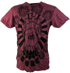Guru-Shop T-Shirt Sure Herren T-Shirt Magic Eye bordeaux