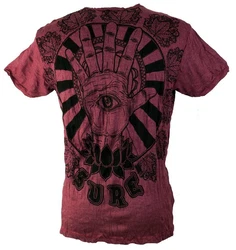 Guru-Shop T-Shirt Sure Herren T-Shirt Magic Eye bordeaux