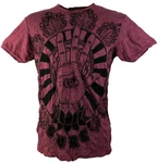 Guru-Shop T-Shirt Sure Herren T-Shirt Magic Eye bordeaux