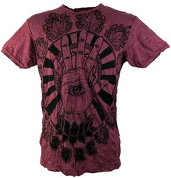 Guru-Shop T-Shirt Sure Herren T-Shirt Magic Eye bordeaux