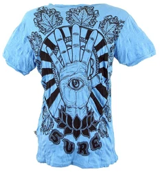 Guru-Shop T-Shirt Sure Herren T-Shirt Magic Eye hellblau
