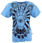 Guru-Shop T-Shirt Sure Herren T-Shirt Magic Eye hellblau
