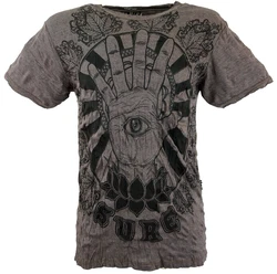 Guru-Shop T-Shirt Sure Herren T-Shirt Magic Eye taupe