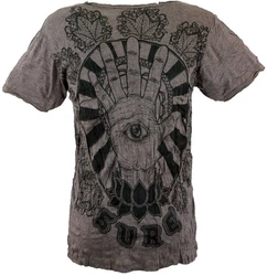 Guru-Shop T-Shirt Sure Herren T-Shirt Magic Eye taupe