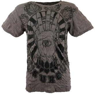 Guru-Shop T-Shirt Sure Herren T-Shirt Magic Eye taupe Guru-Shop T-Shirt Sure Herren T-Shirt Magic Eye taupe