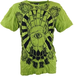 Guru-Shop T-Shirt Sure Herren T-Shirt Magic Eye lemon
