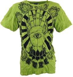 Guru-Shop T-Shirt Sure Herren T-Shirt Magic Eye lemon