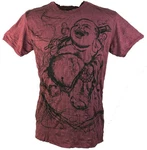 Guru-Shop T-Shirt Sure Herren T-Shirt Happy Buddha bordeaux