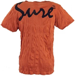 Guru-Shop T-Shirt Sure Herren T-Shirt Happy Buddha rostorange