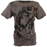 Guru-Shop T-Shirt Sure Herren T-Shirt Happy Buddha taupe