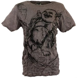 Guru-Shop T-Shirt Sure Herren T-Shirt Happy Buddha taupe