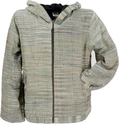 Guru-Shop Strickjacke Ethno Kadhi Kapuzenjacke aqua