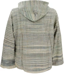 Guru-Shop Strickjacke Ethno Kadhi Kapuzenjacke aqua