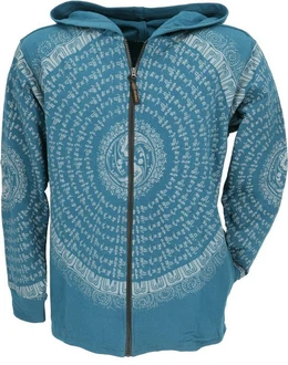 Guru-Shop Strickjacke Goa Jacke Sweatshirt Jacke petrol