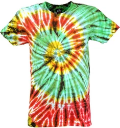 Guru-Shop T-Shirt Herren Kurzarm Tie Dye 
