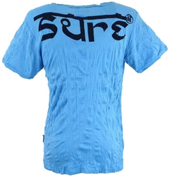 Guru-Shop T-Shirt Sure Herren T-Shirt Buddha hellblau