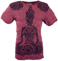 Guru-Shop T-Shirt Sure Herren T-Shirt Mandala Buddha bordeaux