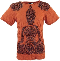 Guru-Shop T-Shirt Sure Herren T-Shirt Mandala Buddha rostorange