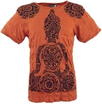 Guru-Shop T-Shirt Sure Herren T-Shirt Mandala Buddha rostorange
