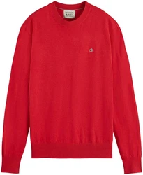 Scotch & Soda Rundhalspullover Essentials Rot/Dunkelrot