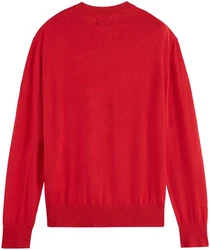 Scotch & Soda Rundhalspullover Essentials Rot/Dunkelrot