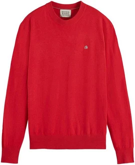 Scotch & Soda Rundhalspullover Essentials Rot/Dunkelrot