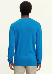 Scotch & Soda Rundhalspullover Essentials Blau/Hellblau