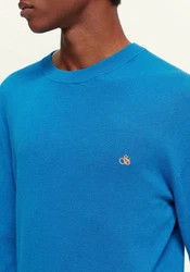 Scotch & Soda Rundhalspullover Essentials Blau/Hellblau